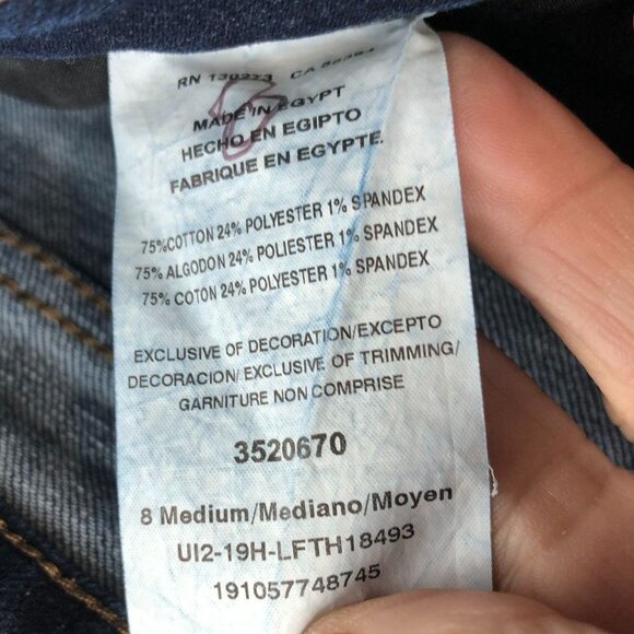 Lee Women's Jeans Size 8 Medium Fit Straight Leg Mid Rise Belted Blue Denim - Picture 4 of 16